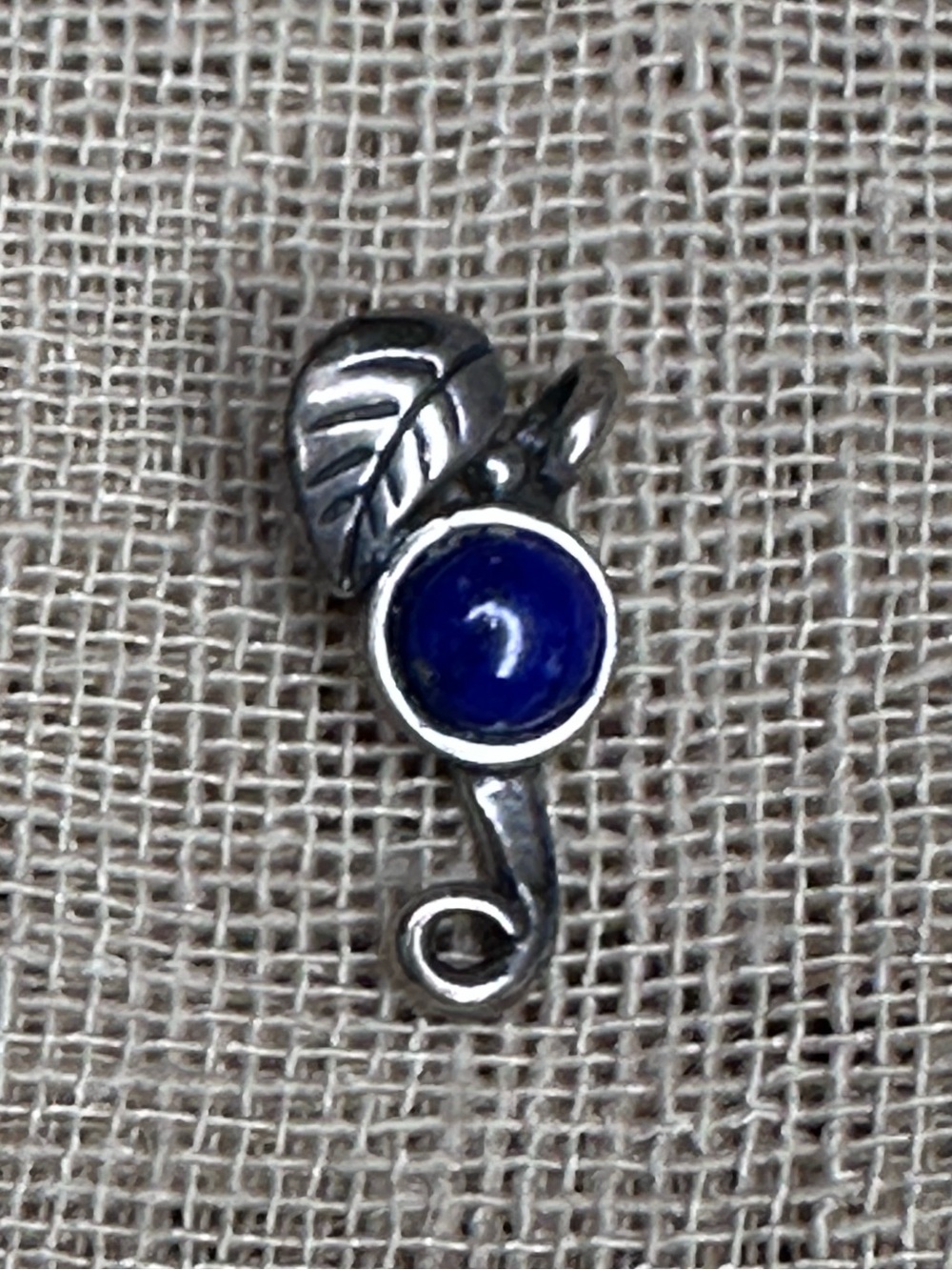 Carolyn Pollack Lapis Lazuli Sterling Silver 925 Leaf Necklace Pendant - Picture 2 of 5